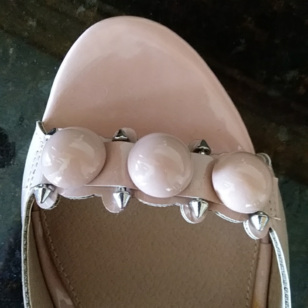 Charlotte Russe Y2k Studded Quecy Chunky Block Heels 10 Nude - Picture 15 of 16
